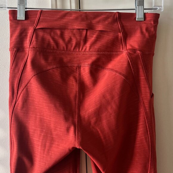 Lululemon Time To Sweat Crop 23" Stride Emboss Cayenne Size 4 - Picture 10 of 11